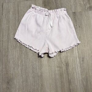 Zara Light Pink Ruffle Hem Shorts